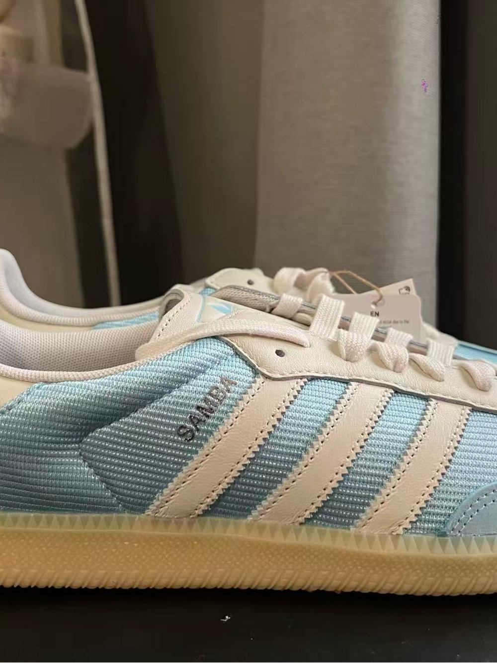 adidas Light Blue and White Samba-Style Men's Sneakers - Picture 3 of 7